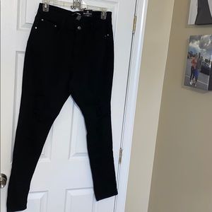 Black distressed jeans